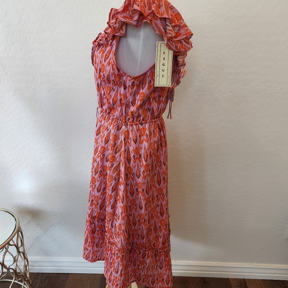 Figue Tahlia Dress Toledo Ikat Pink, Large FIGUE3044117C50116 - Picture 10 of 12